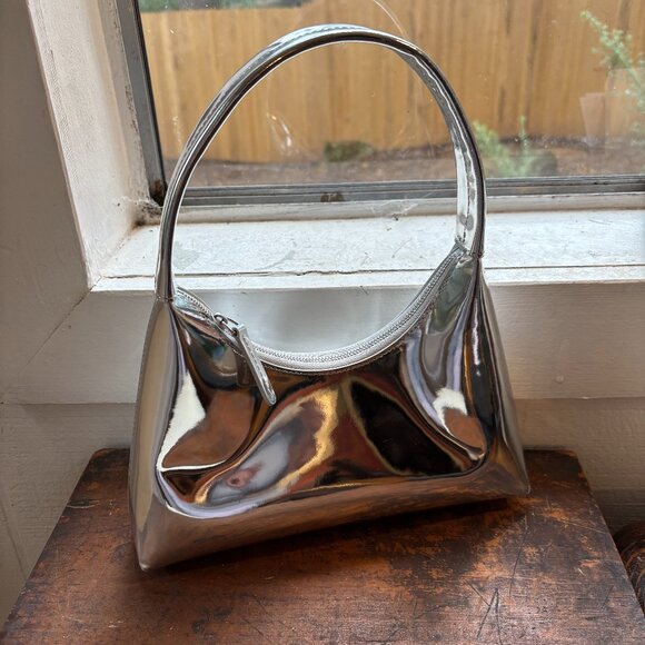Mansur Gavriel Metallic & Silver Leather Shoulder Bag - Picture 1 of 6